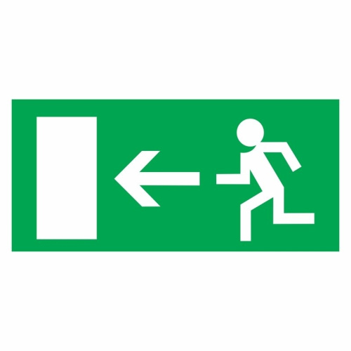 картинка Наклейка эвакуационный знак "Направление к эвакуационному выходу налево"100*300 мм Rexant от магазина Сантехстрой
