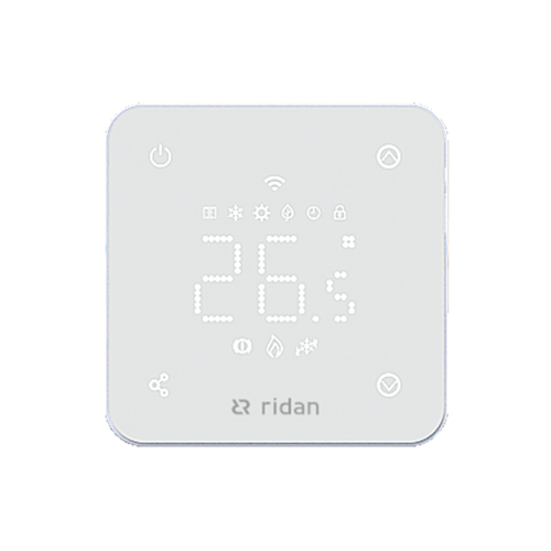 картинка Комнатный термостат Ридан RSmart-FW с Wi-Fi подключением 230V, встраиваемый, белый от магазина Сантехстрой