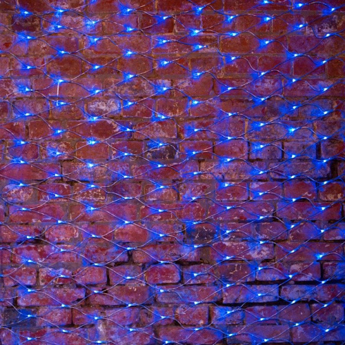 картинка Гирлянда Сеть 2х1,5м,  свечение с динамикой,  прозрачный ПВХ,  288 LED,  230 В,  цвет: Синий от магазина Сантехстрой