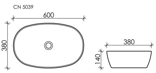 картинка CN5039 Умывальник чаша накладная овальная Element 600*380*140мм от магазина Сантехстрой