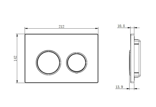 картинка TDI-0000001 (007A) Панель смыва Small Белая ободок хром (клавиши круглые) для INS-0000018  с верхней кнопкой смыва от магазина Сантехстрой