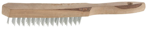 картинка Щетка ТЕВТОН стальная с деревянной рукояткой, 5 рядов от магазина Сантехстрой