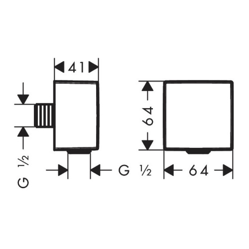 картинка Шланговое подсоединение Hansgrohe FixFit Square  с клапаном обратного тока, матовый белый (26455700) от магазина Сантехстрой