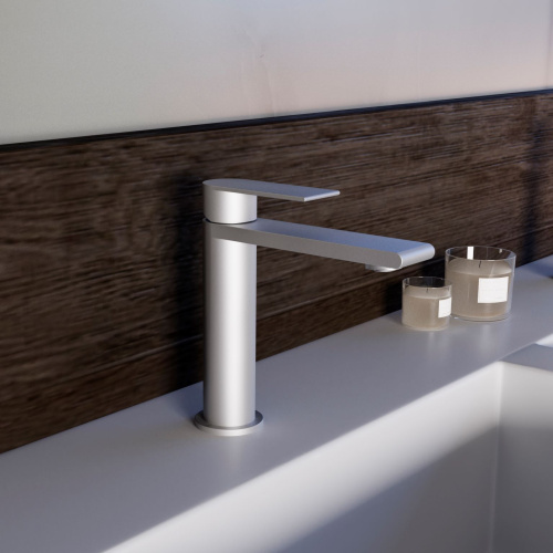 фотография смеситель для раковины vogue (ss) vbf-2vs1bn, сатин