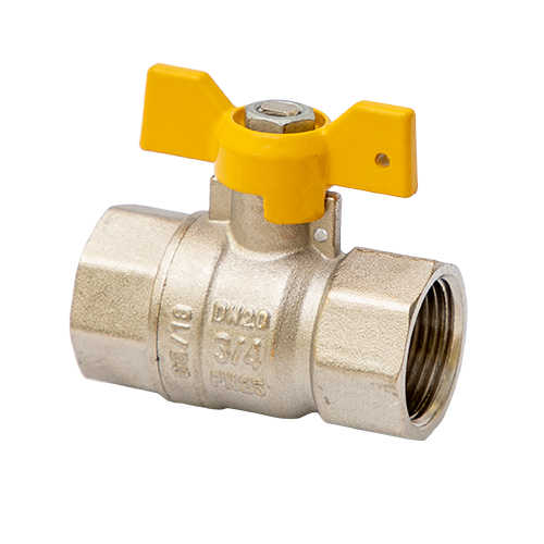 картинка Кран шаровой, MVI, Premium, 3/4", ВВ, PN 25, ручка-бабочка, газовый, полнопроходной, материал-латунь никелированная от магазина Сантехстрой