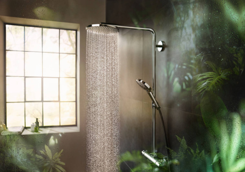 картинка Душевая колонна Hansgrohe Raindance Select S Showerpipe 240 1 jet with PowderRain, черный матовый (27633670) от магазина Сантехстрой
