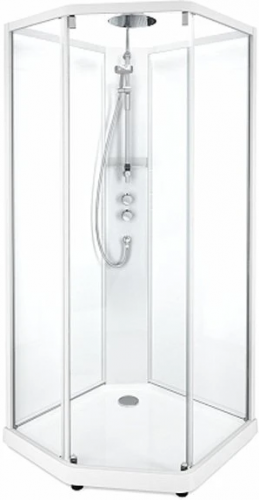 картинка Душевая кабина IDO Showerama 10-5 Comfort 90x90 профиль белый, стекло прозрачное 131.401.201.301 от магазина Сантехстрой