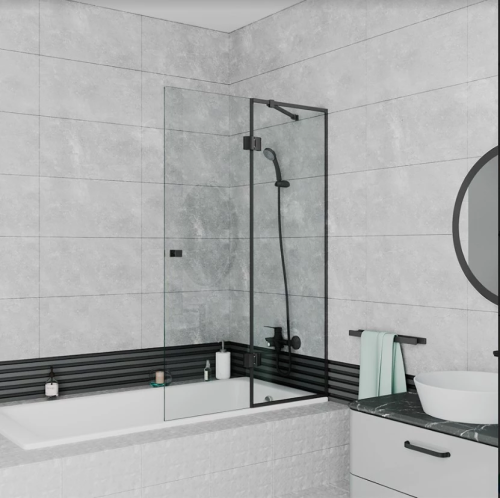 картинка Шторка на ванну стеклянная D&K Matrix (DG1109025) от магазина Сантехстрой