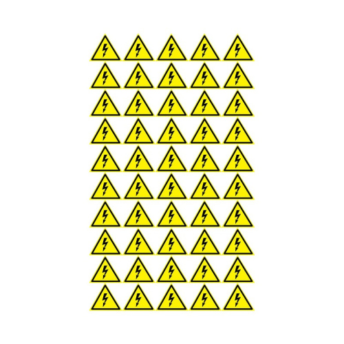 картинка Наклейка знак электробезопасности «Опасность поражения электротоком» 25х25х25 мм REXANT 100 шт. от магазина Сантехстрой