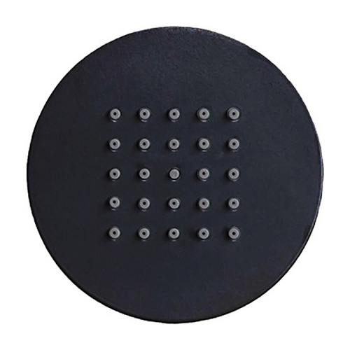 картинка Bossini  Боковая лейка душа из латуни  TONDO-FLAT-WALL Ø 100 mm - самоочищающийся дождевой спрей - 1/2 M, цвет черный матовый от магазина Сантехстрой