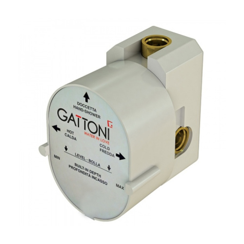картинка gattoni gbox универсальная монтажная коробка под встраиваемый смеситель для душа с 1-м выходом, входы 1/2&amp;quot;, цвет хром