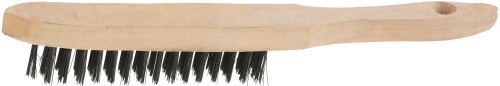 картинка Щетка STAYER ″MASTER″ проволочная стальная с деревянной ручкой, 3 ряда от магазина Сантехстрой