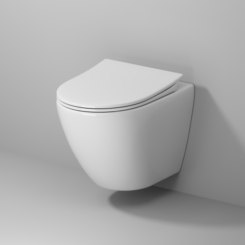 картинка Унитаз подвесной Niagara Vista NG-9301 (495х365х375) безободковый с тонкой крышкой,микролифт,1 место от магазина Сантехстрой