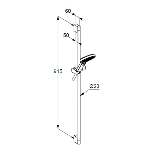 картинка Душевой набор Kludi Dive Х 3S, 3 режима струи, 90см, хром (6993005-00) от магазина Сантехстрой