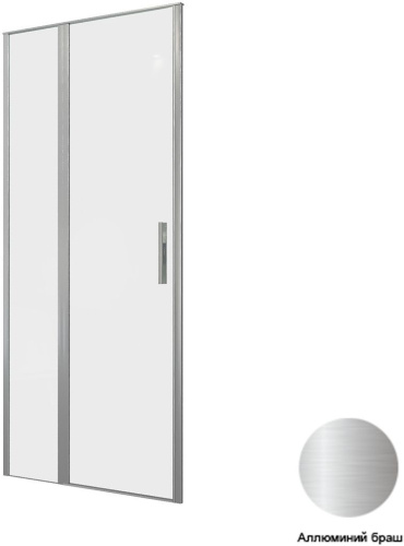 картинка 3.31026.BA PRIORITY, Дверь 8мм, 900мм стекло Optiwhite, Easyclean, браш алюминий (294055) от магазина Сантехстрой