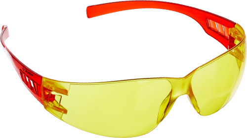 картинка Облегчённые жёлтые защитные очки ЗУБР МАСТЕР широкая монолинза, открытого типа от магазина Сантехстрой