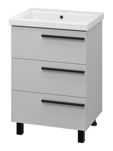 картинка Тумба с раковиной Ненси 60 (серая) + раковина Cersanit Como 60 от магазина Сантехстрой