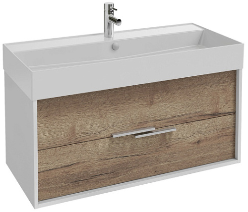 картинка Тумба под раковину Jacob Delafon Vivienne 100 EB1668-J5-J5 подвесная Белая глянцевая от магазина Сантехстрой