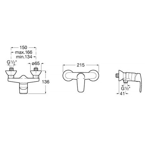 фотография смеситель для душа roca monodin-n керамический картридж, хром (7.5a21.9.8c0.m)