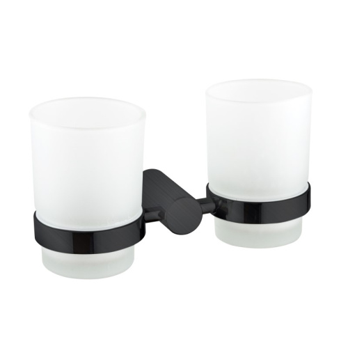 картинка Стакан для ванной комнаты двойной Haiba черный (HB8408-7) от магазина Сантехстрой