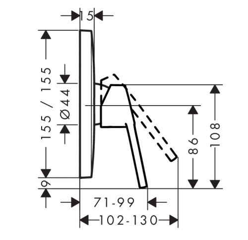 фотография смеситель для душа hansgrohe logis loop, однорычажный, хром (71267000)