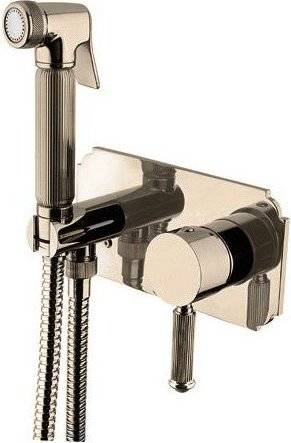 картинка смеситель cezares olimp-dif-02-l с гигиеническим душем, бронза, ручки металл