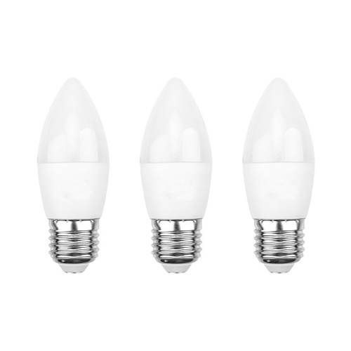 картинка Лампа светодиодная REXANT Свеча CN 9.5 Вт E27 903 Лм 2700 K теплый свет (3 шт. /уп. ) от магазина Сантехстрой