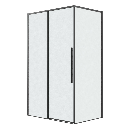 картинка Душевое ограждение Grossman Galaxy 100.K33.01.100.21.02-200.K33.01.80.21.02 (100х80х195) раздвижная(левая),черный матовый,стекло шиншилла,2 места от магазина Сантехстрой