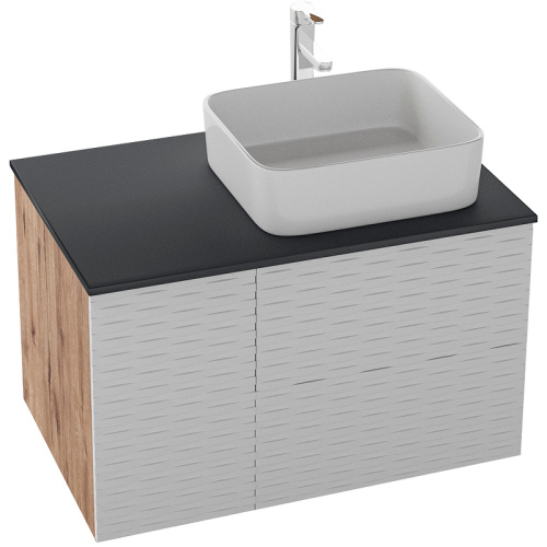 картинка Тумба под раковину Grossman Альба 80 108011 подвесная Веллингтон Белая матовая от магазина Сантехстрой