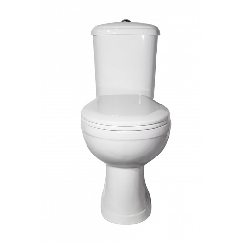 картинка Унитаз-компакт Оскольская керамика Дора горизонтальный выпуск, однорежимная арматура, сиденье полипропилен, белый (47301100504) от магазина Сантехстрой