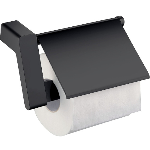 картинка Держатель туалетной бумаги Timo Torne 43042/03 с крышкой Черный от магазина Сантехстрой