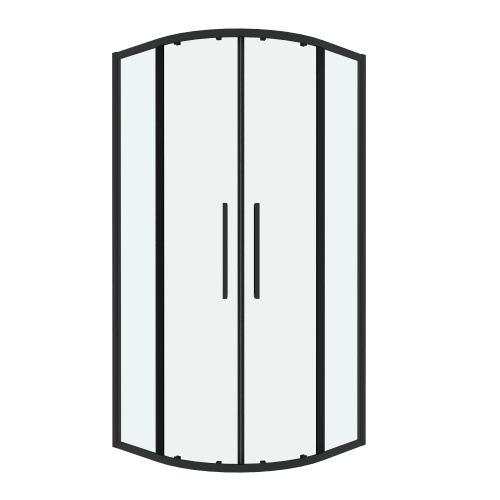 картинка Душ.ограждение 301.K33.02.9090.21.00 Cosmo (90*90*195) полукруг,раздвижн,черн.матов,стекло прозрачн от магазина Сантехстрой