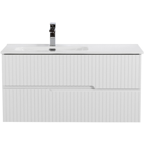 картинка Тумба под раковину Cezares Duet-N 100 L DUET-N-1000-2C-SO-BL-L подвесная Bianco Lucido от магазина Сантехстрой