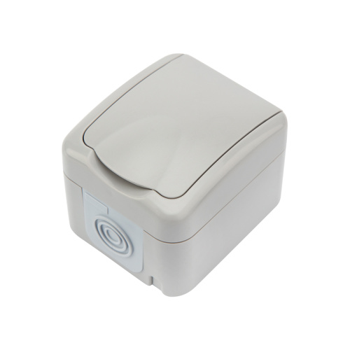 картинка Розетка одноместная Mini OG IP54, с заземлением,  о/у,  серая KRANZ от магазина Сантехстрой