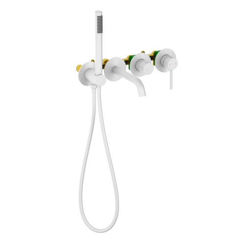 изображение смеситель встроенный для ванны с душем timo saona белый матовый (2314/16ysm)
