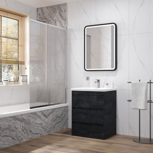 картинка Тумба под раковину Art&Max Family-M FAMILY-M-580-3C-PIA-HC 58х48 см напольная, угольный камень от магазина Сантехстрой