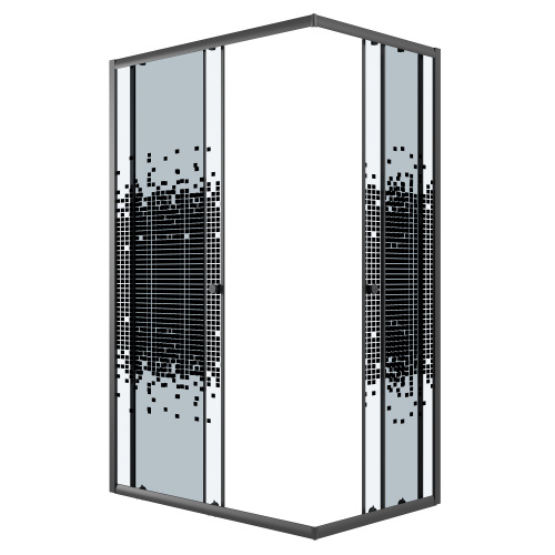 картинка Душевое ограждение Niagara Eco NG-1012-14QBLACK (120х80х190) прямоугольник,раздвижное,черный,стекло мозаика,1 место от магазина Сантехстрой