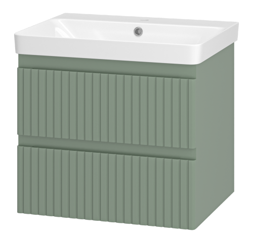 картинка Тумба с раковиной Victory 60 подвесная (зеленая) + раковина Dreja Luxury 60 от магазина Сантехстрой