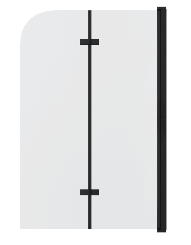 картинка Шторка для ванны GR-106/100 BLACK (100х150) алюминиевый профиль, стекло ПРОЗРАЧНОЕ 6мм 1 место от магазина Сантехстрой