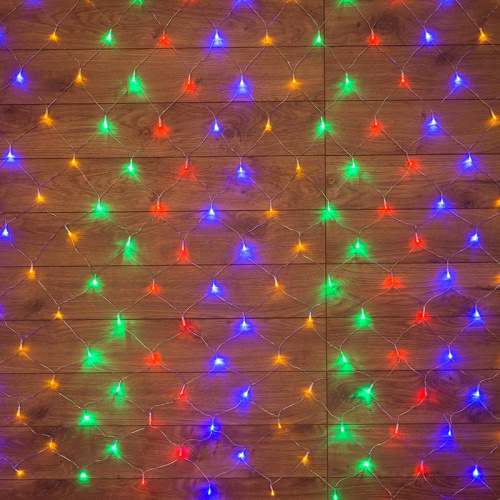 картинка Гирлянда Сеть 1,5х1,5м,  прозрачный ПВХ,  150 LED Мультиколор от магазина Сантехстрой