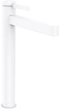 картинка HG Finoris Смеситель для раковины однорычажный, 260 мм, со сливным клапаном Push-Open цвет белый матовый от магазина Сантехстрой