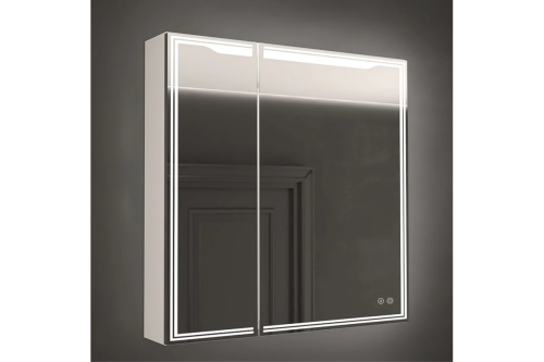 картинка Зеркало-шкаф с подсветкой и подогревом Art&Max Merano AM-Mer-800-800-2D-R-DS-F от магазина Сантехстрой