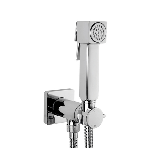 картинка BOSSINI CUBE Гигиенический душ с прогрессивным смесителем, лейка металлическая, шланг металлический, цвет хром от магазина Сантехстрой