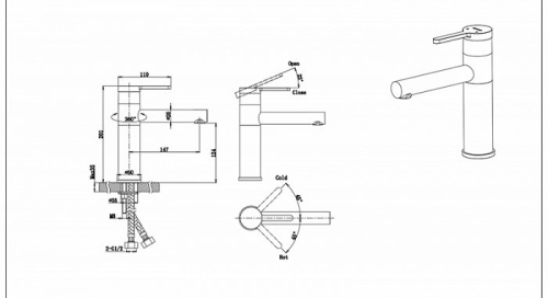 картинка Смеситель для умывальника Bravat, черный (F1410445BW-RUS) от магазина Сантехстрой