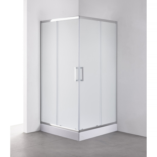 картинка Душевое ограждение Loranto CS-311 900х900х1975 в комплекте с поддоном, матовое стекло 8мм., профиль хром (CS-311 90) от магазина Сантехстрой
