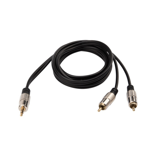 картинка Шнур Стерео 3,5мм - 2 RCA,  1,5м (GOLD-металл) REXANT от магазина Сантехстрой