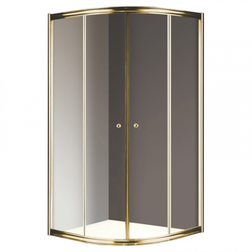 картинка Душевой уголок Cezares Giubileo R2 80x80 GIUBILEO-R-2-80-SCORREVOLE-C-G прозрачное стекло профиль Золото от магазина Сантехстрой