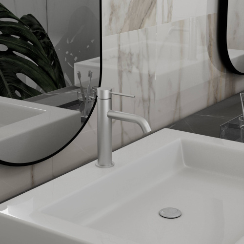 фотография смеситель для раковины city vbf-2c1bn, сатин