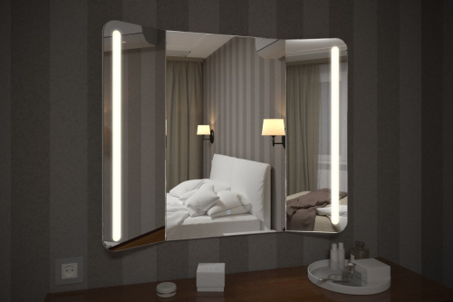 картинка Зеркало с LED подсветкой Relisan TRIPLE VERTIKAL Гл000024395, 100x80 от магазина Сантехстрой