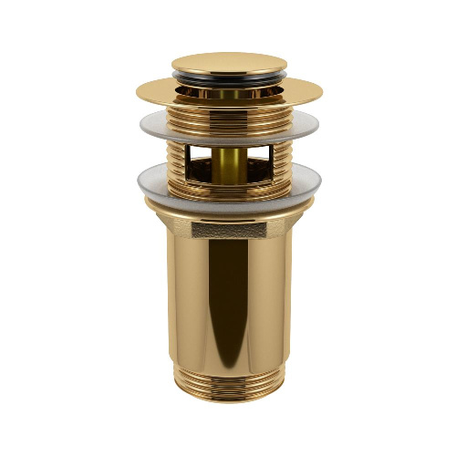 картинка Металлический донный клапан для раковины, с переливом 2039122 ALPEN (золото) от магазина Сантехстрой